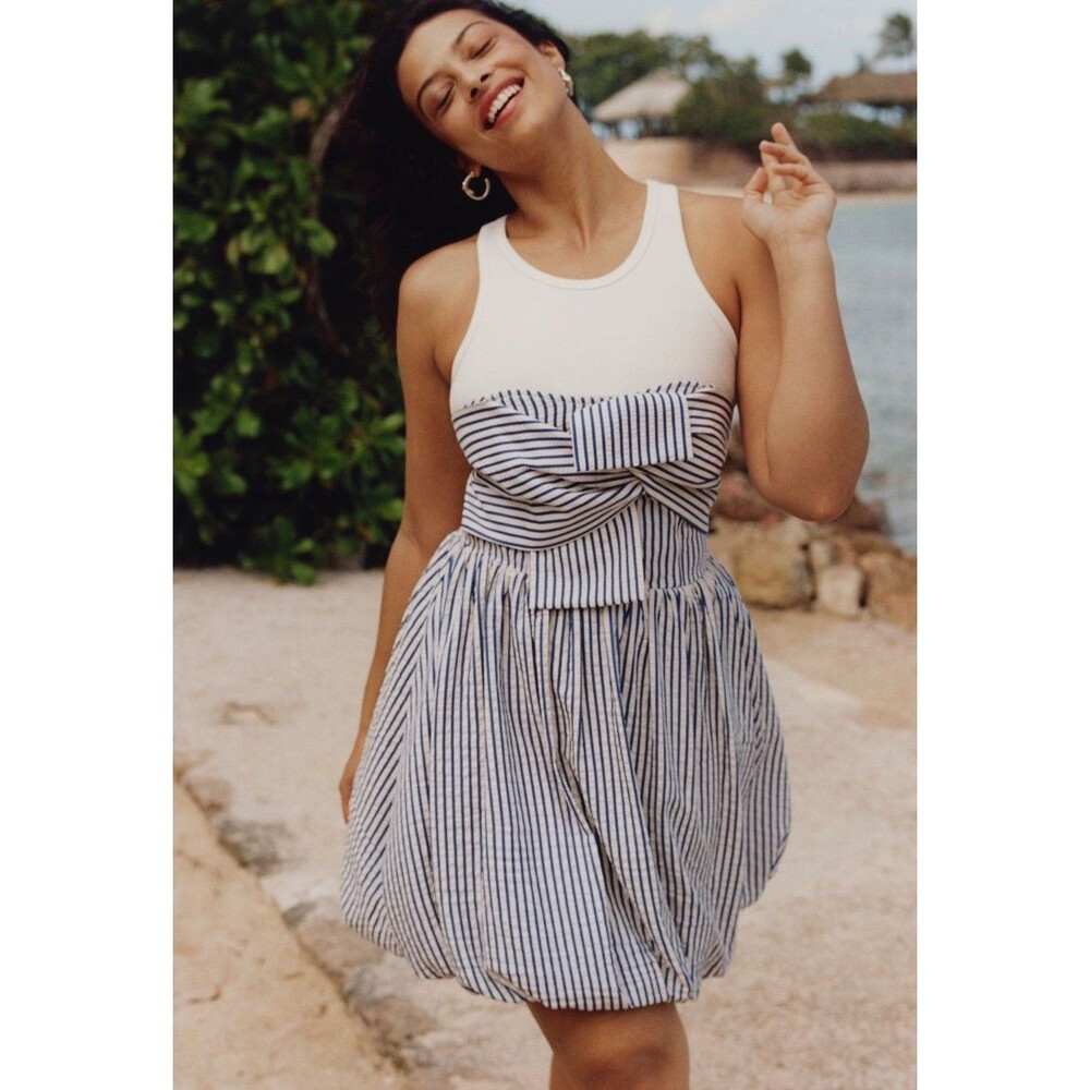 Anthropologie Porridge Mini Dress Sleeveless Twofer Bubble Vacay Size XL NWT